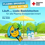 DRK Plasmaspende Badelatschen Erstspender 