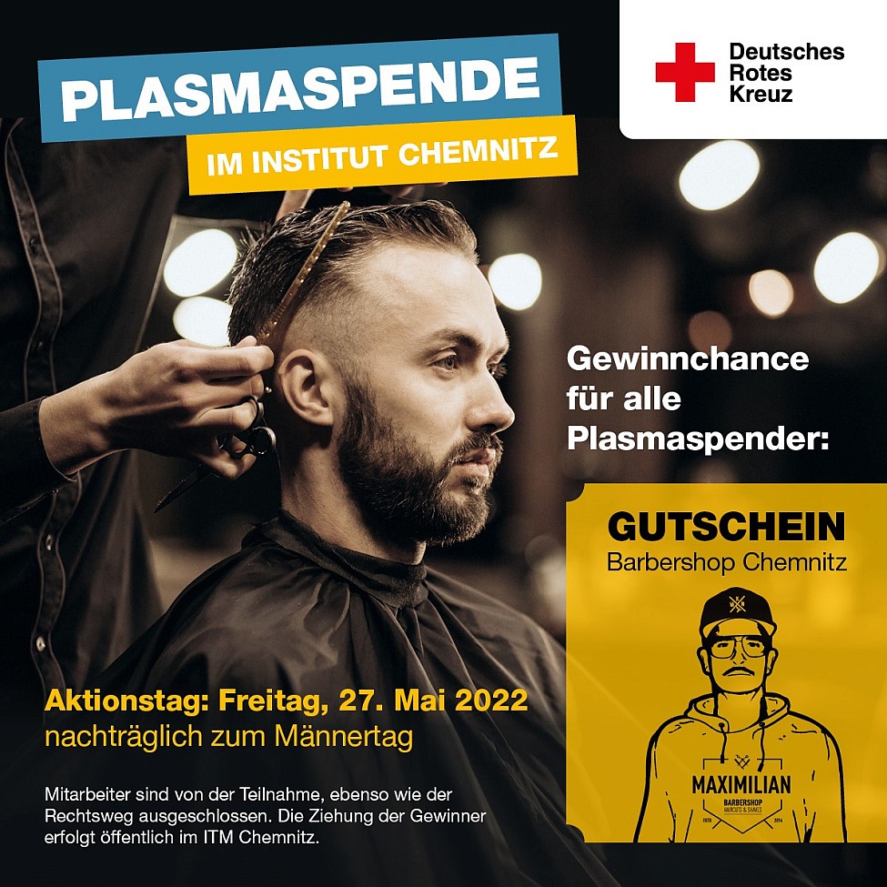 Plasmaspende DRK Barbershop Chemnitz Himmelfahrt