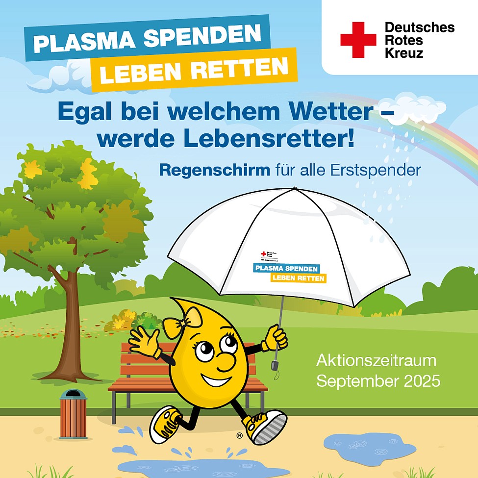 DRK Plasmaspende Regenschirm September 2025 Erstspender
