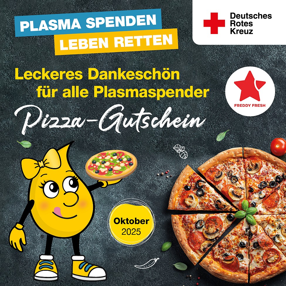 DRK Plasmaspende Cottbus Pizza 2025