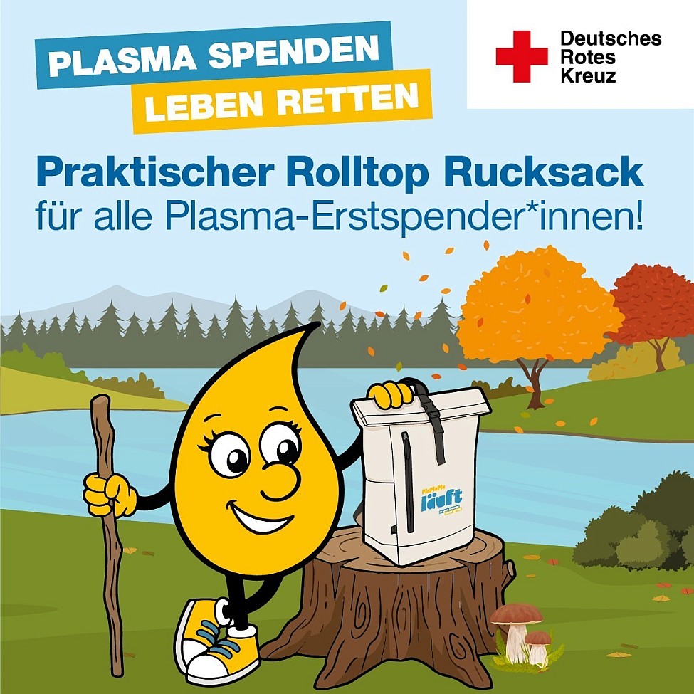 Plasmaspende DRK Oktober 2026 Plauen Rucksack